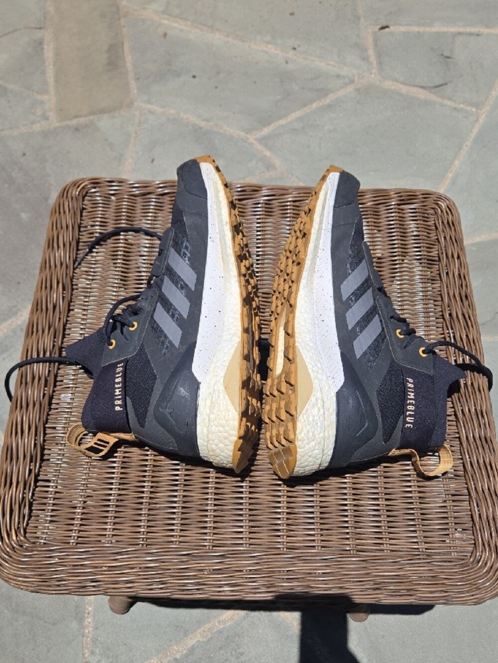 adidas Terrex Black and Tan Mid-Top Trail Sneakers - Picture 14 of 16